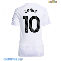 Camisa de time de futebol Manchester United Matheus Cunha #10 Replicas 2º Equipamento Feminina 2025-26 Manga Curta